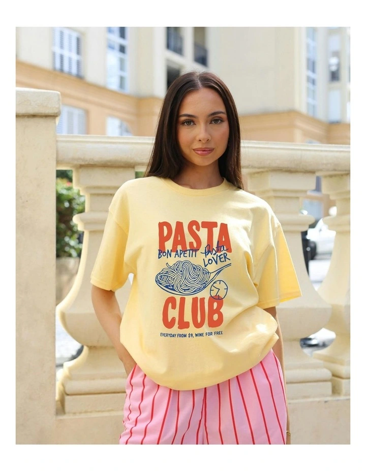 Pasta Club Tee in Yellow image 4