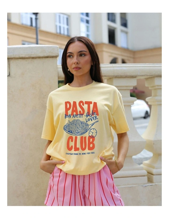Pasta Club Tee in Yellow image 6