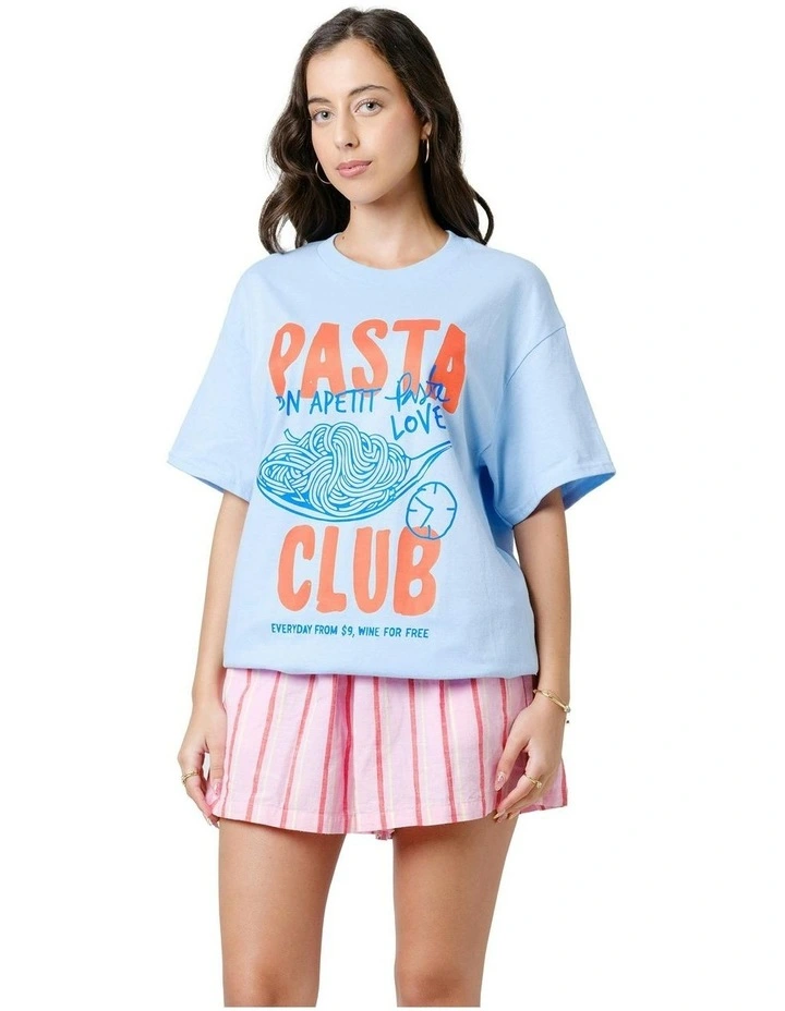 Pasta Club Tee in Blue image 1