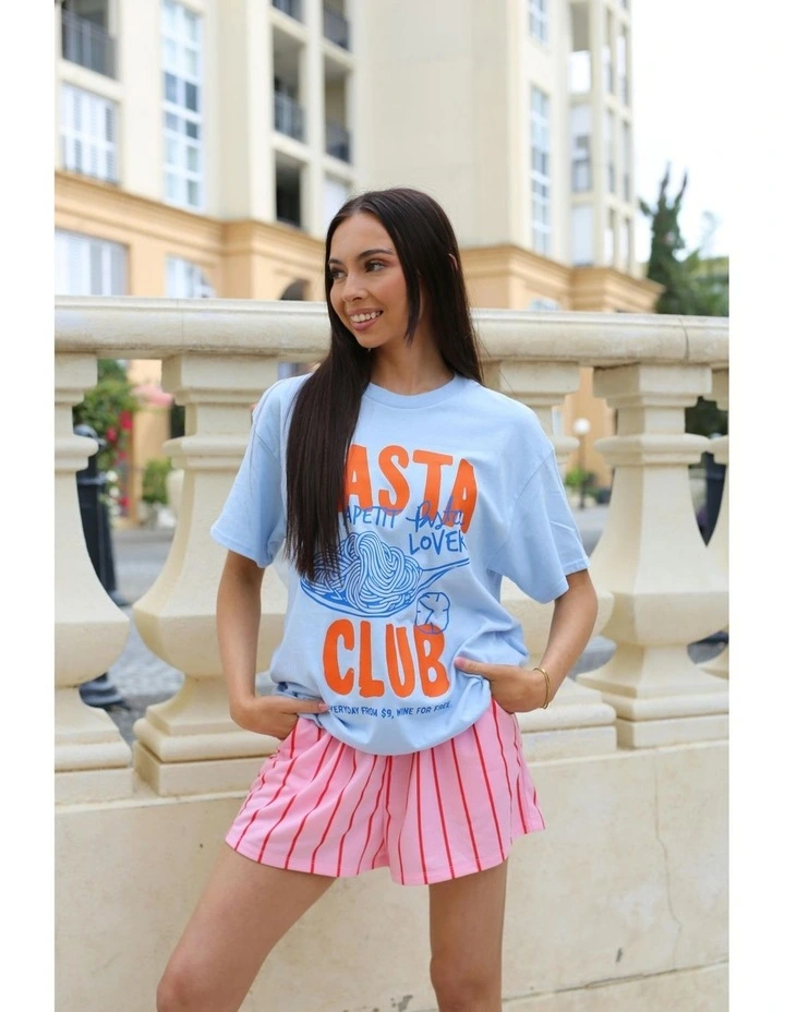 Pasta Club Tee in Blue image 3