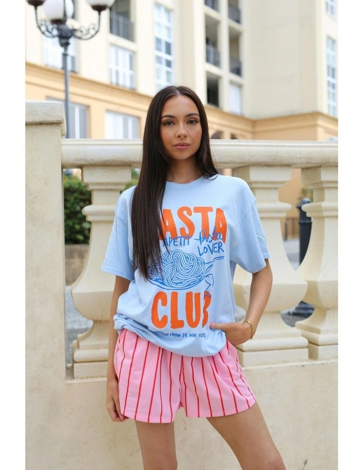 Pasta Club Tee in Blue image 5