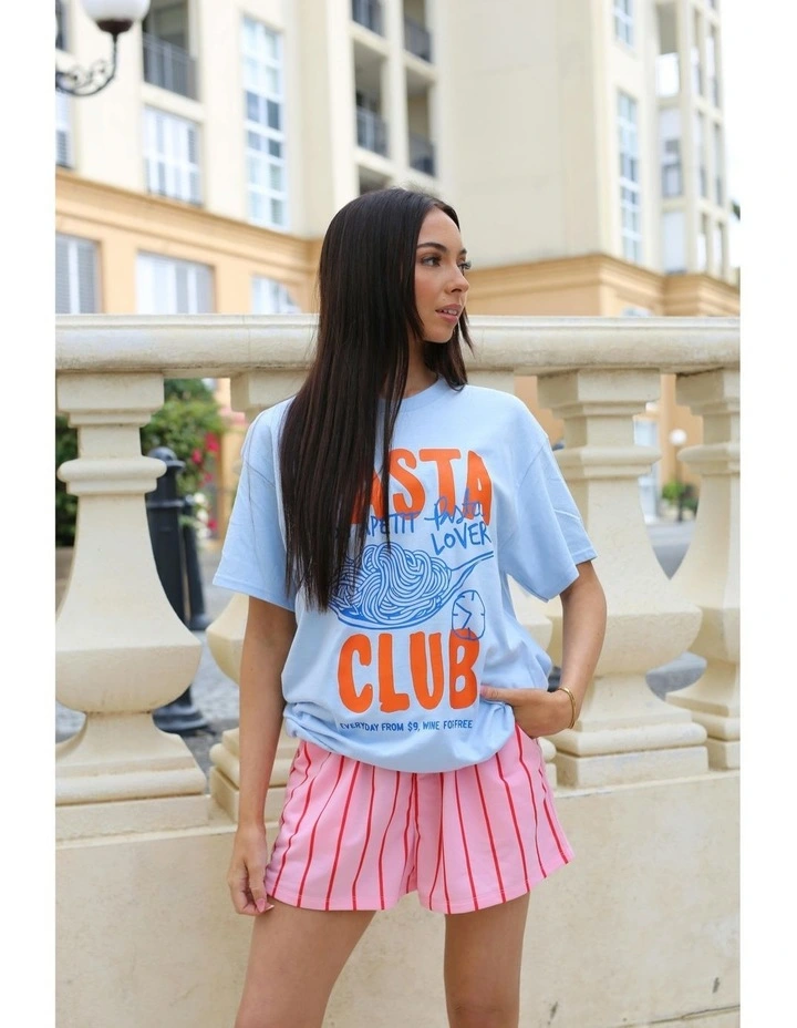 Pasta Club Tee in Blue image 6