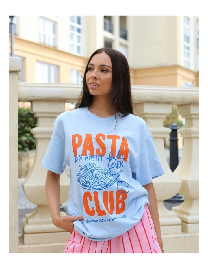 Pasta Club Tee in Blue image 7