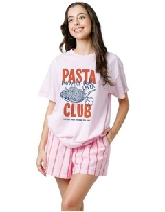 Pasta Club Tee in Pink