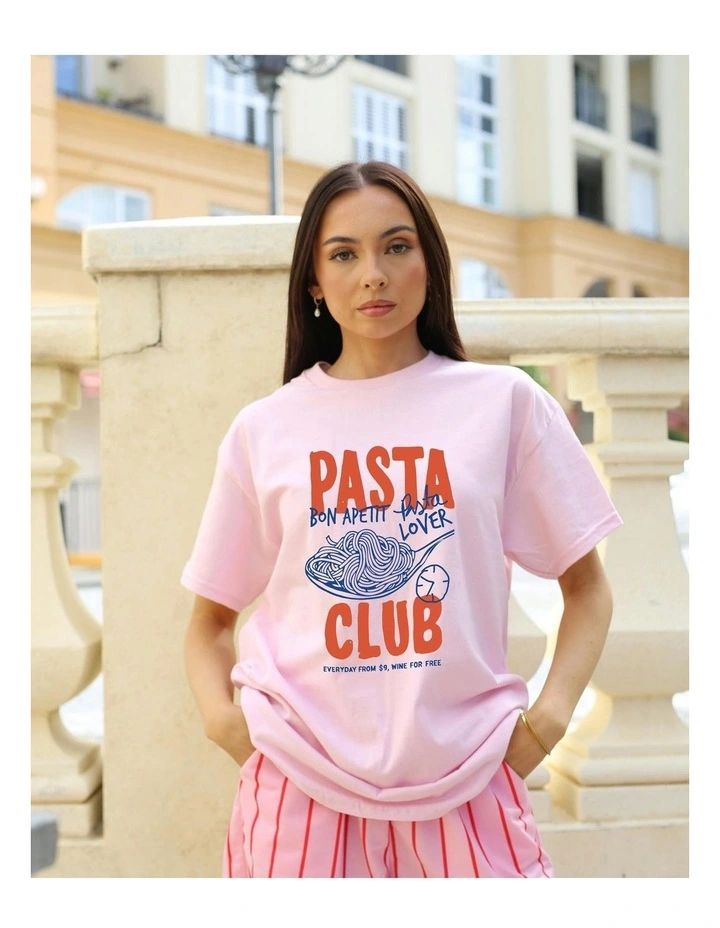 Pasta Club Tee in Pink image 5