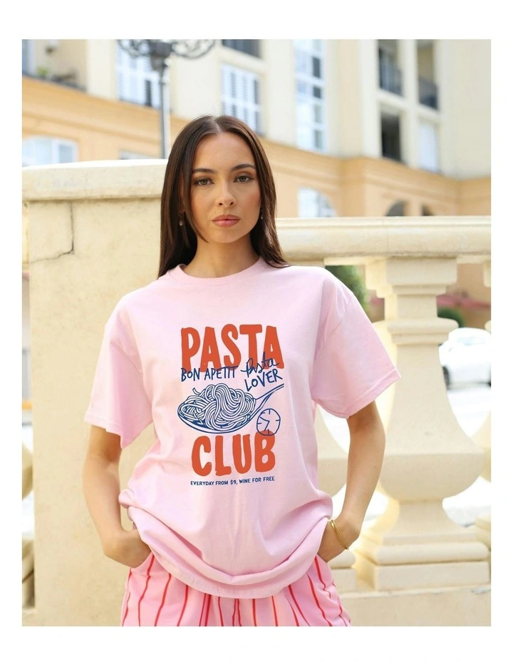 Pasta Club Tee in Pink image 6