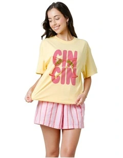 Cin Cin Tee in Yellow