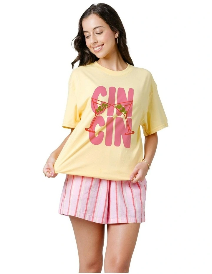 Cin Cin Tee in Yellow image 1