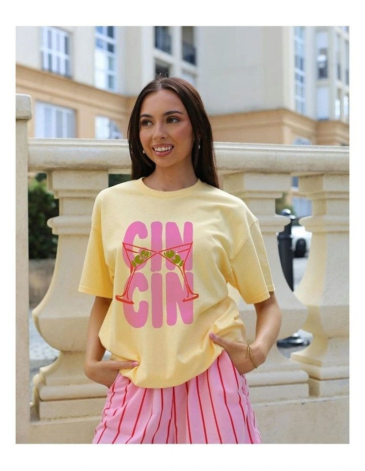 Cin Cin Tee in Yellow image 4