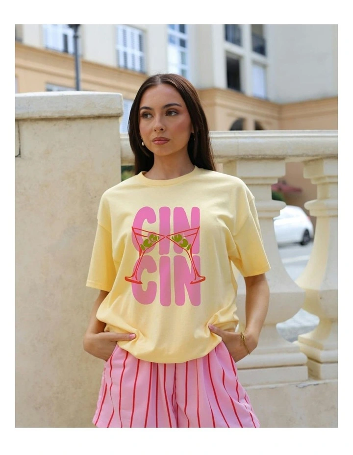 Cin Cin Tee in Yellow image 5