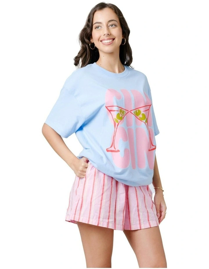Cin Cin Tee in Blue image 3