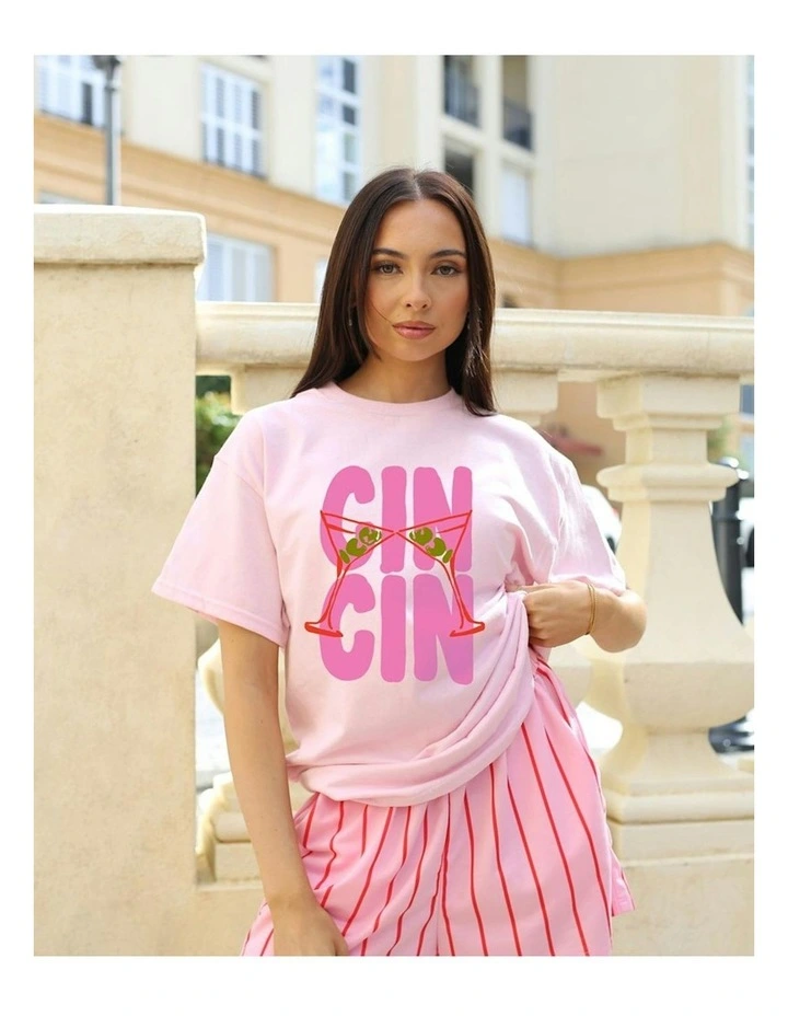 Cin Cin Tee in Pink image 4