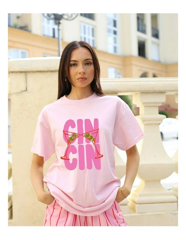 Cin Cin Tee in Pink image 5