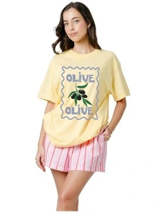 Olive You Tee in Yellow