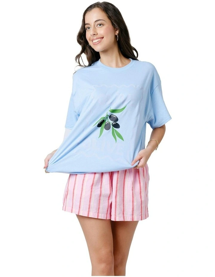 Olive You Tee in Blue image 6
