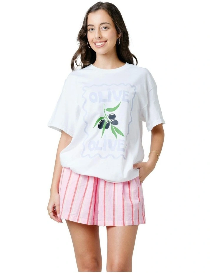 Olive You Tee in White image 1