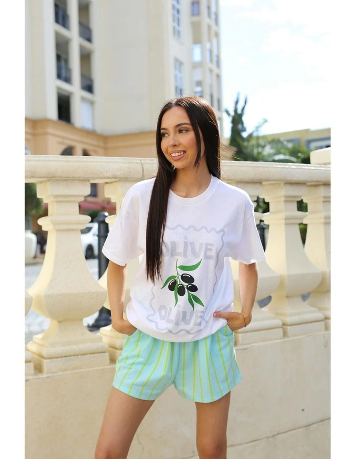 Olive You Tee in White image 5