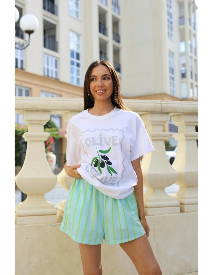 Olive You Tee in White image 7