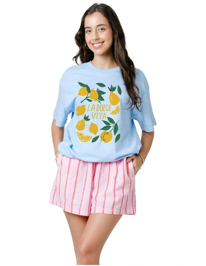 La Lemon Tee in Blue image 1