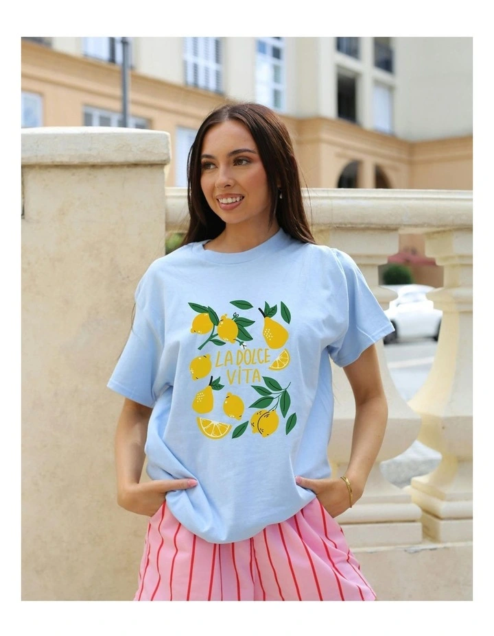 La Lemon Tee in Blue image 5