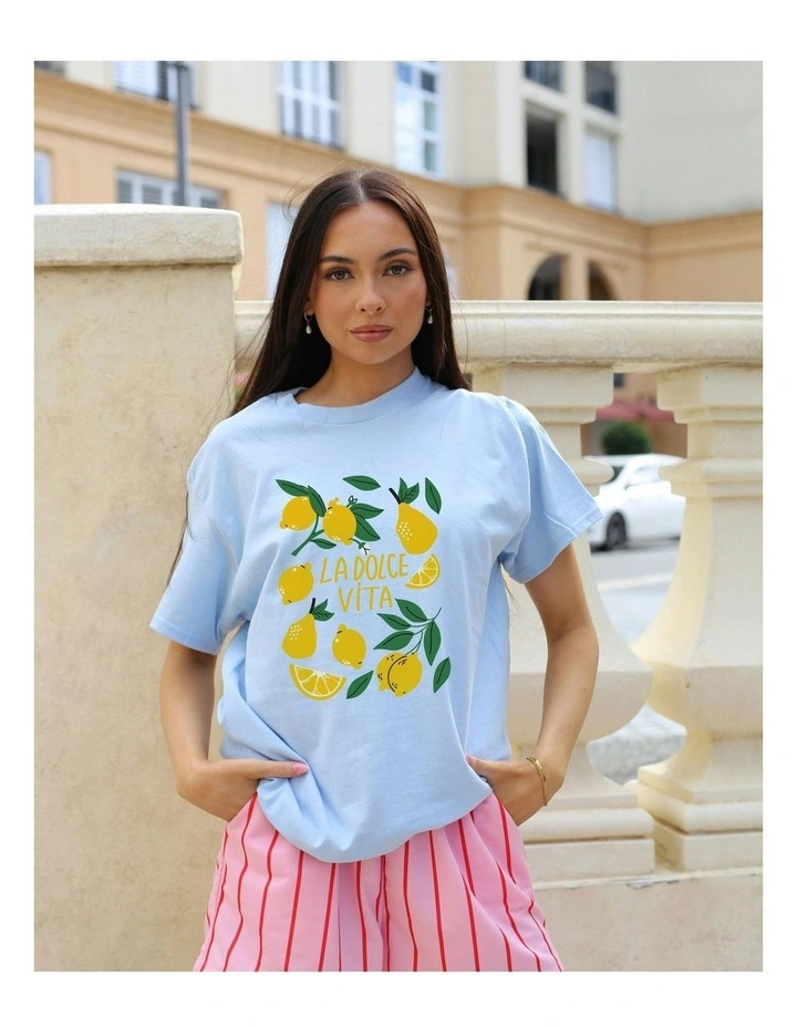 La Lemon Tee in Blue image 6