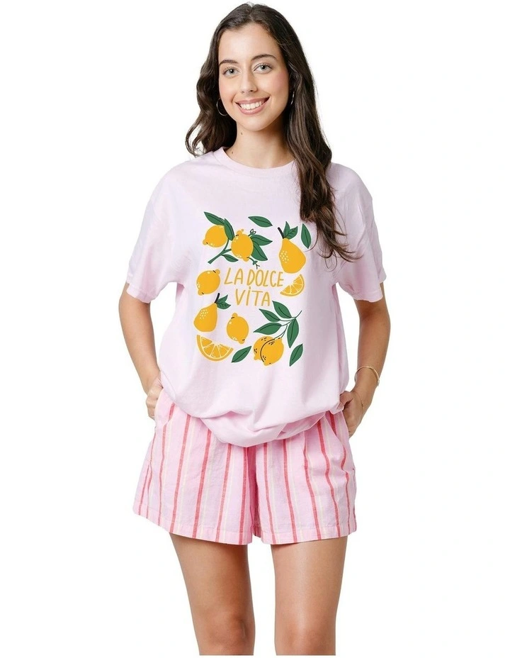 La Lemon Tee in Pink image 1