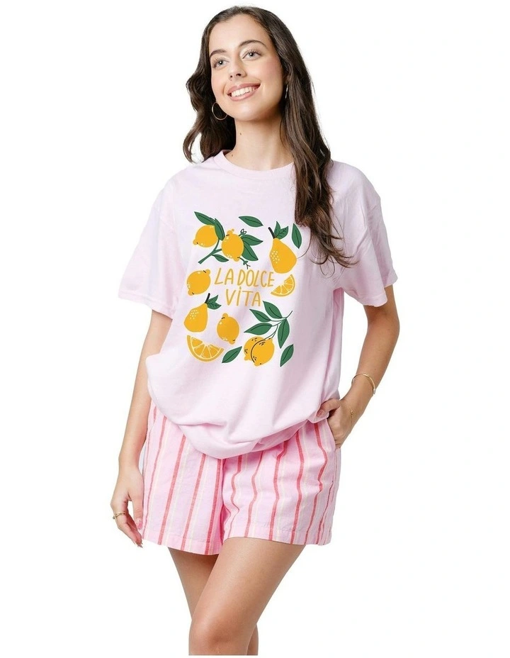 La Lemon Tee in Pink image 3