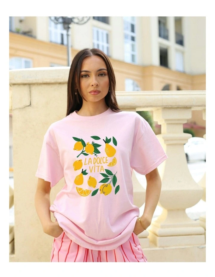 La Lemon Tee in Pink image 6