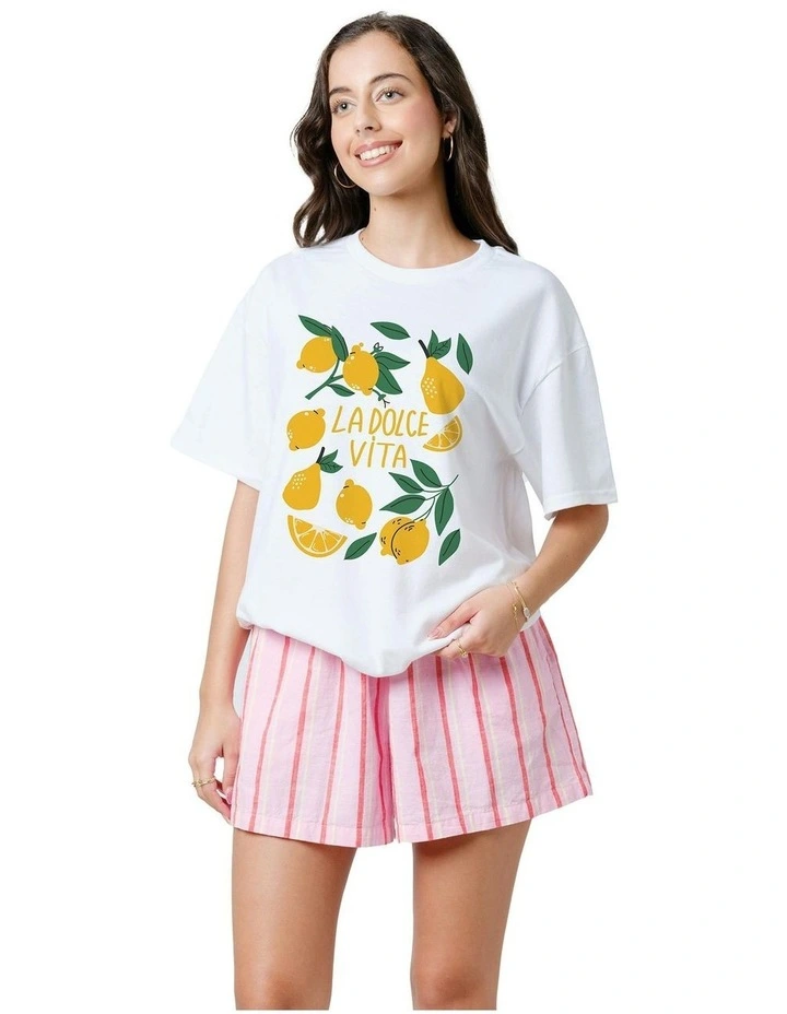 La Lemon Tee in White image 1