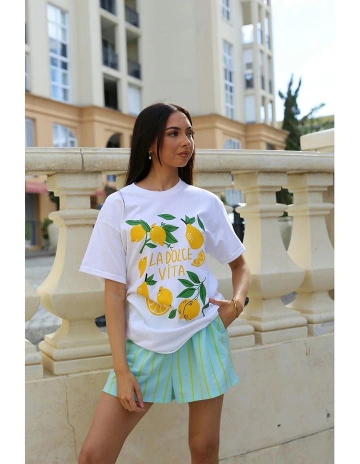 La Lemon Tee in White image 4