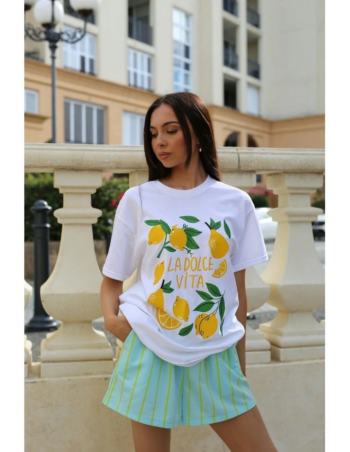 La Lemon Tee in White image 7