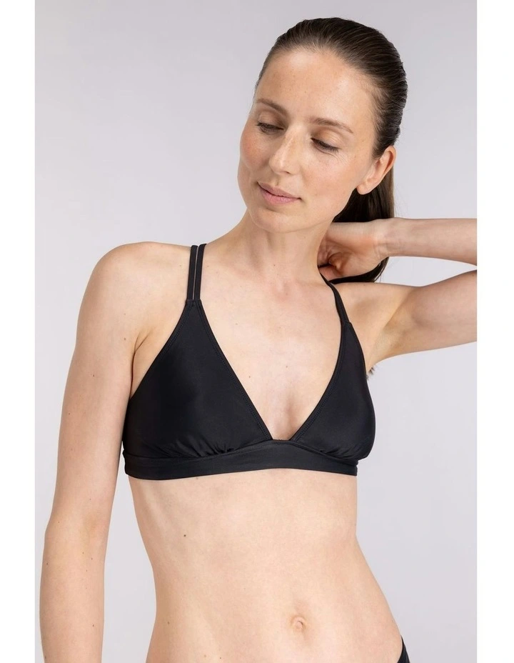 Bikini Cross Top in Black image 4
