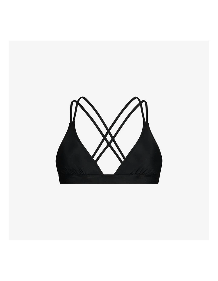 Bikini Cross Top in Black image 5