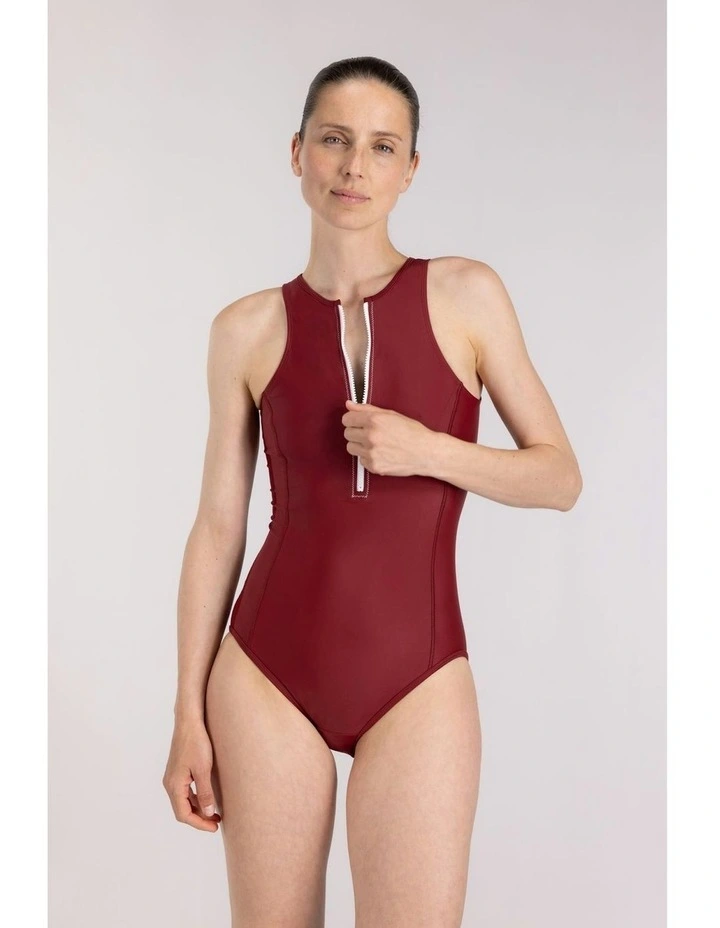 Full Coverage Yemaya One Piece Swimsuit in Red image 3