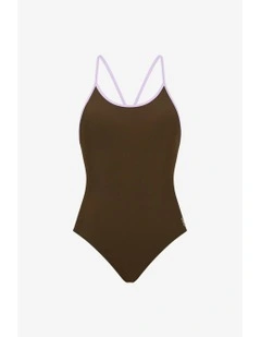 Liberty Racerback Swimsuit in Coffee