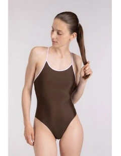 Liberty Racerback Swimsuit in Coffee