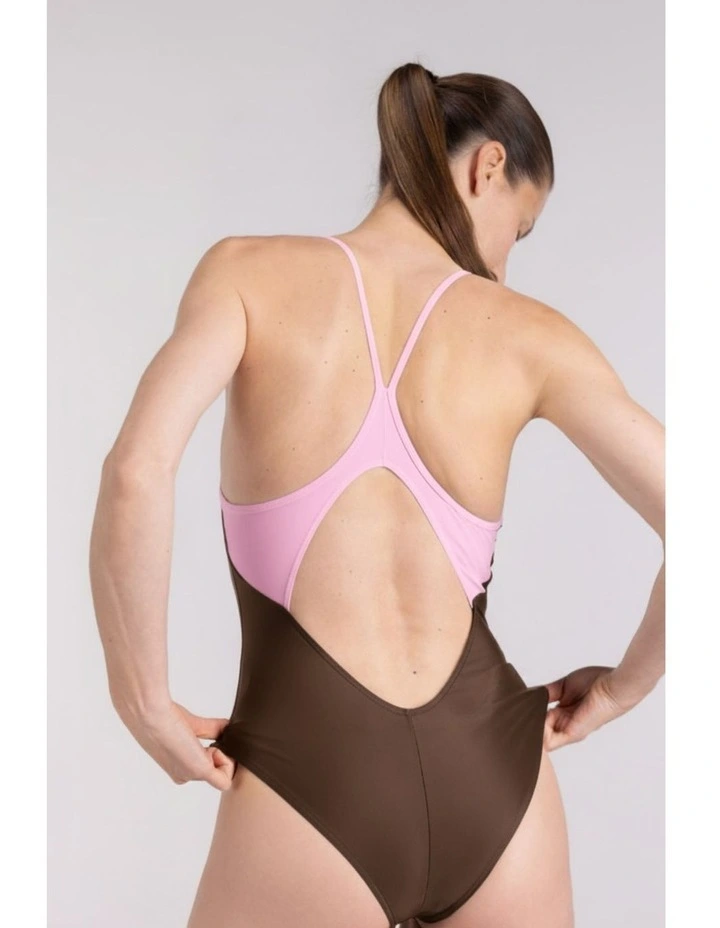 Liberty Racerback Swimsuit in Coffee image 2
