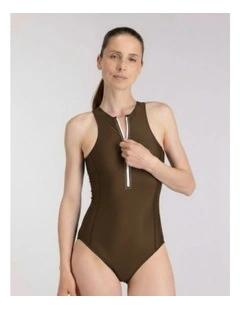 Yemaya One Piece Sleeveless Swimsuit in Coffee