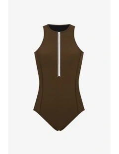 Yemaya One Piece Sleeveless Swimsuit in Coffee