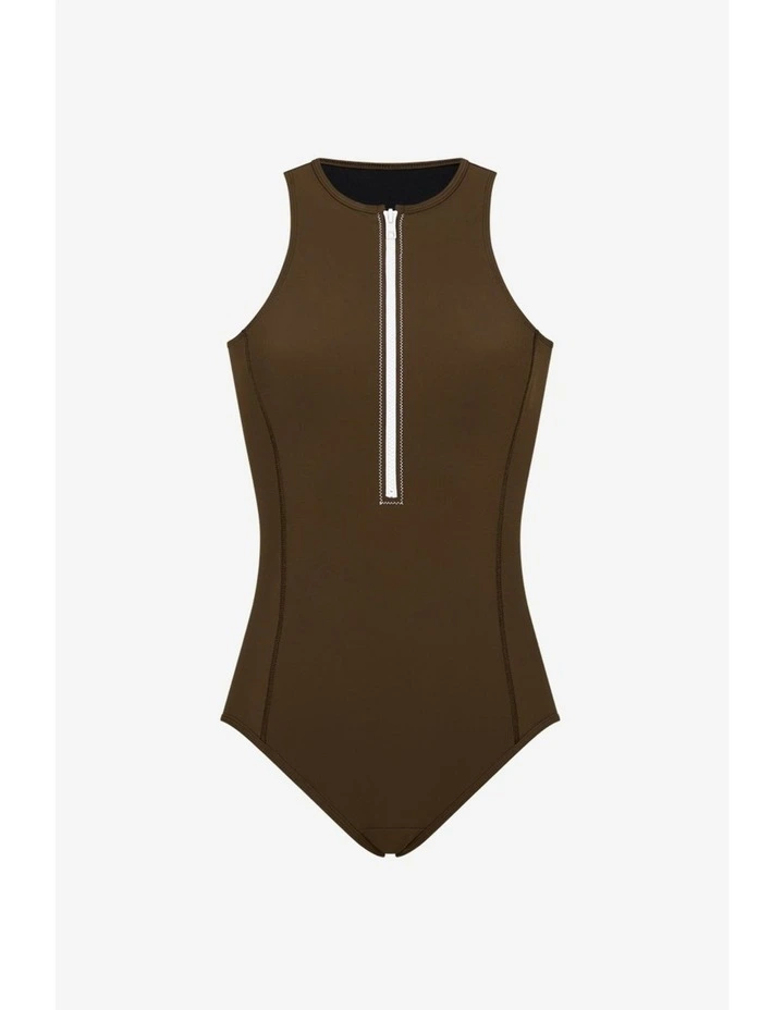 Yemaya One Piece Sleeveless Swimsuit in Coffee image 1