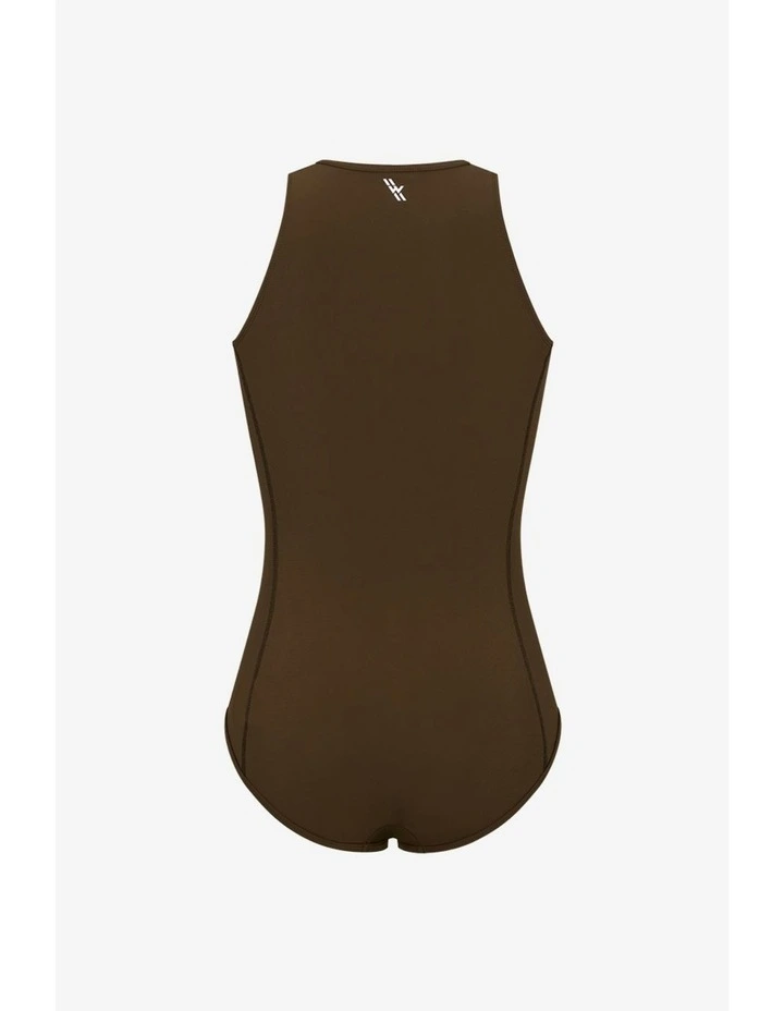 Yemaya One Piece Sleeveless Swimsuit in Coffee image 2