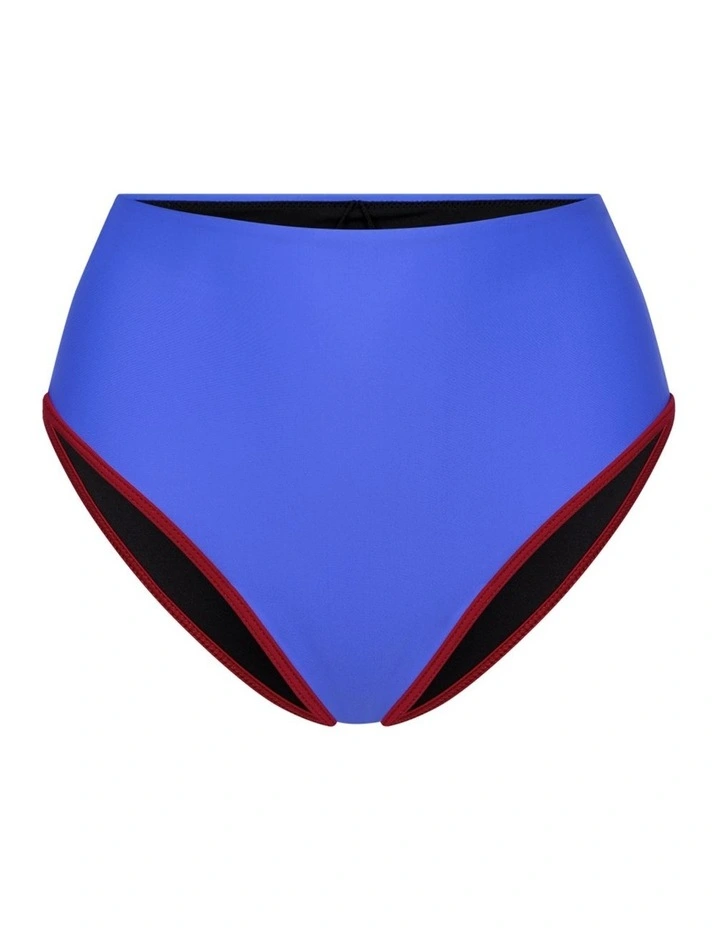 High Waist Bikini Bottom in Blue image 5