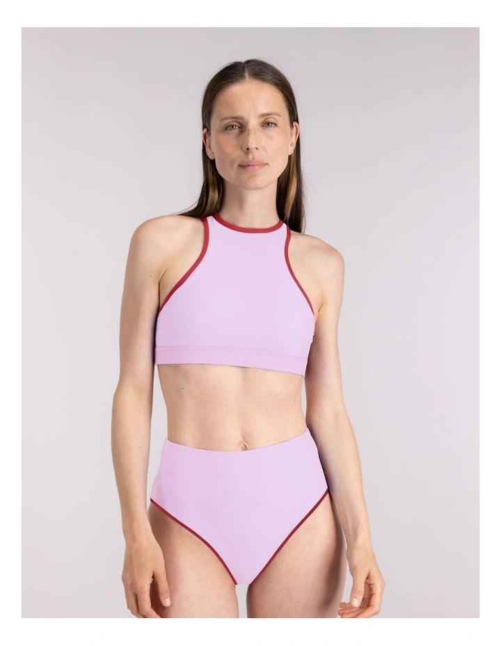 High Waist Bikini Bottom in Lilac image 1