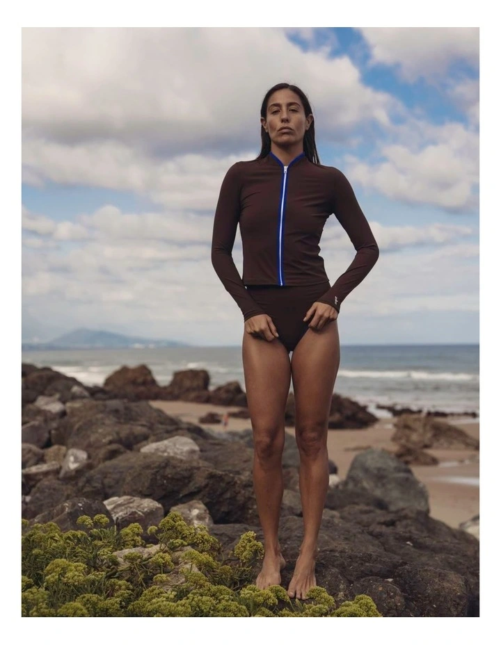 High Waist Bikini Bottom in Coffee image 3