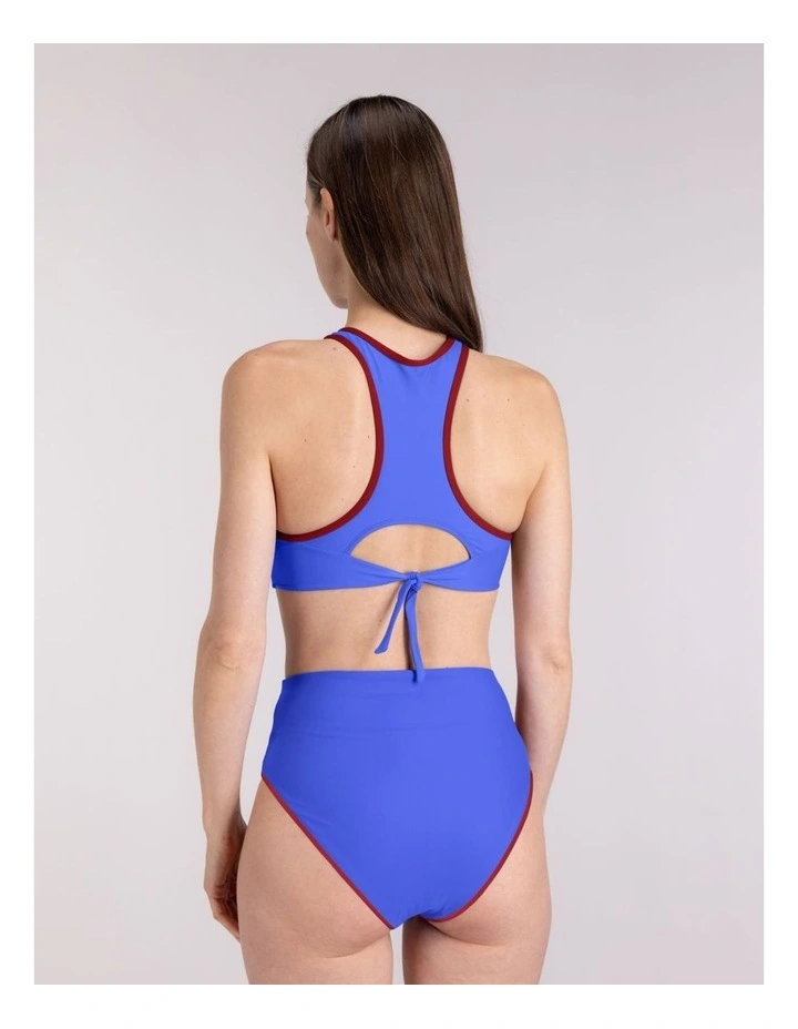 Racerfront Tie Bikini Top in Blue image 2