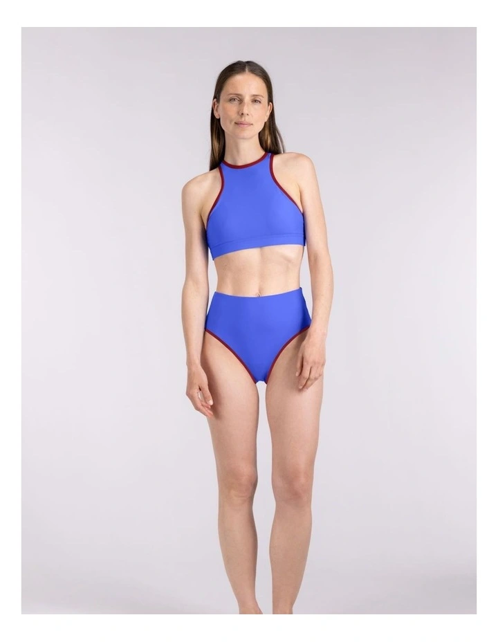 Racerfront Tie Bikini Top in Blue image 3