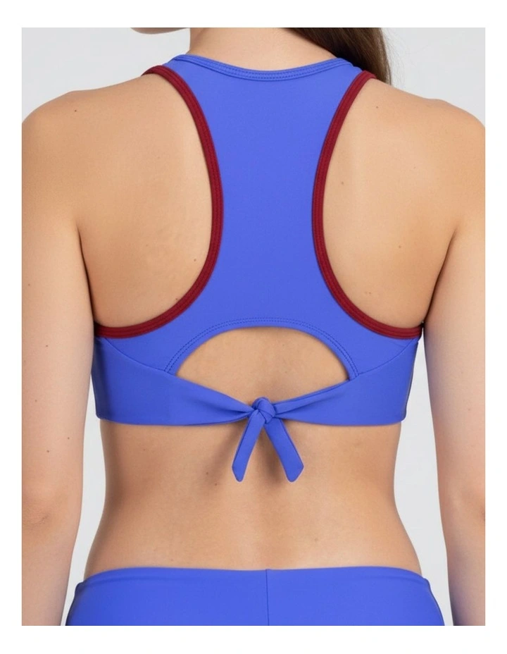 Racerfront Tie Bikini Top in Blue image 5