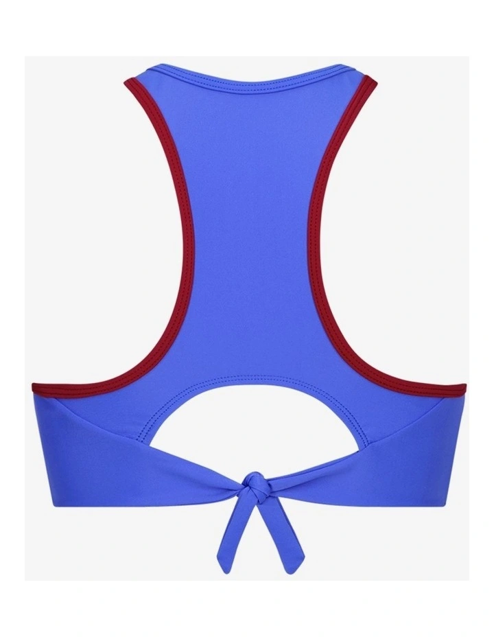 Racerfront Tie Bikini Top in Blue image 7