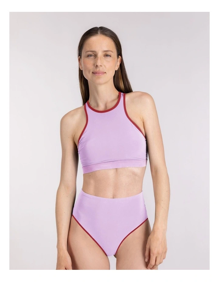 Racerfront Tie Bikini Top in Lilac image 1
