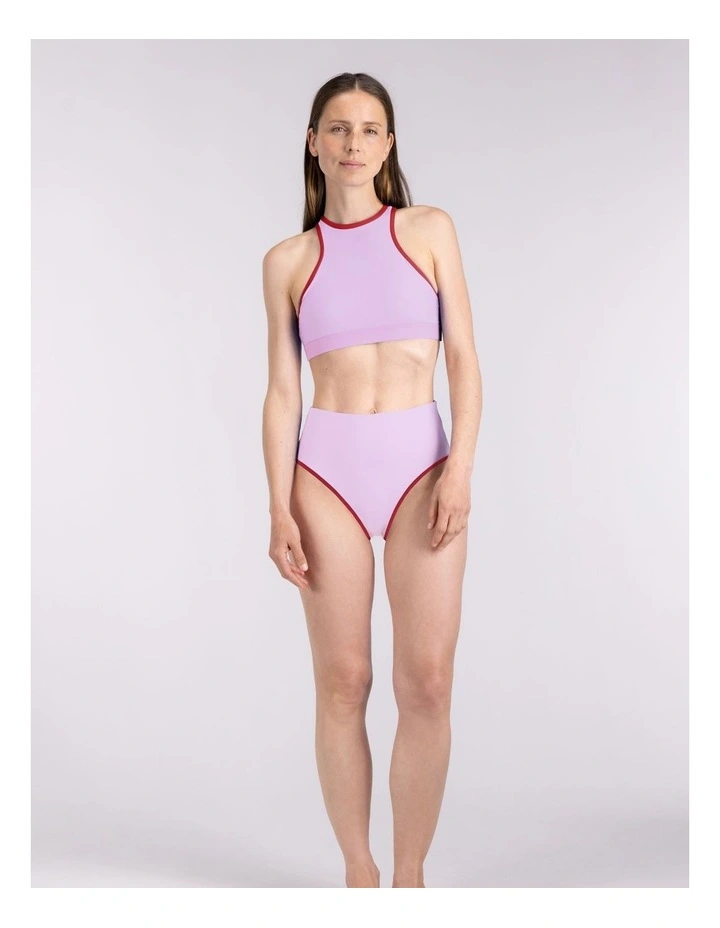 Racerfront Tie Bikini Top in Lilac image 3